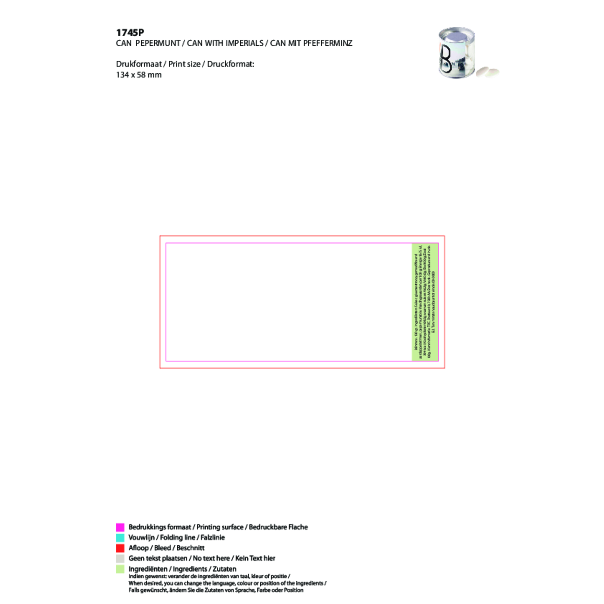 Transparente Dose mit Pfefferminz (transparant, Kunststoff, 155g) als ...