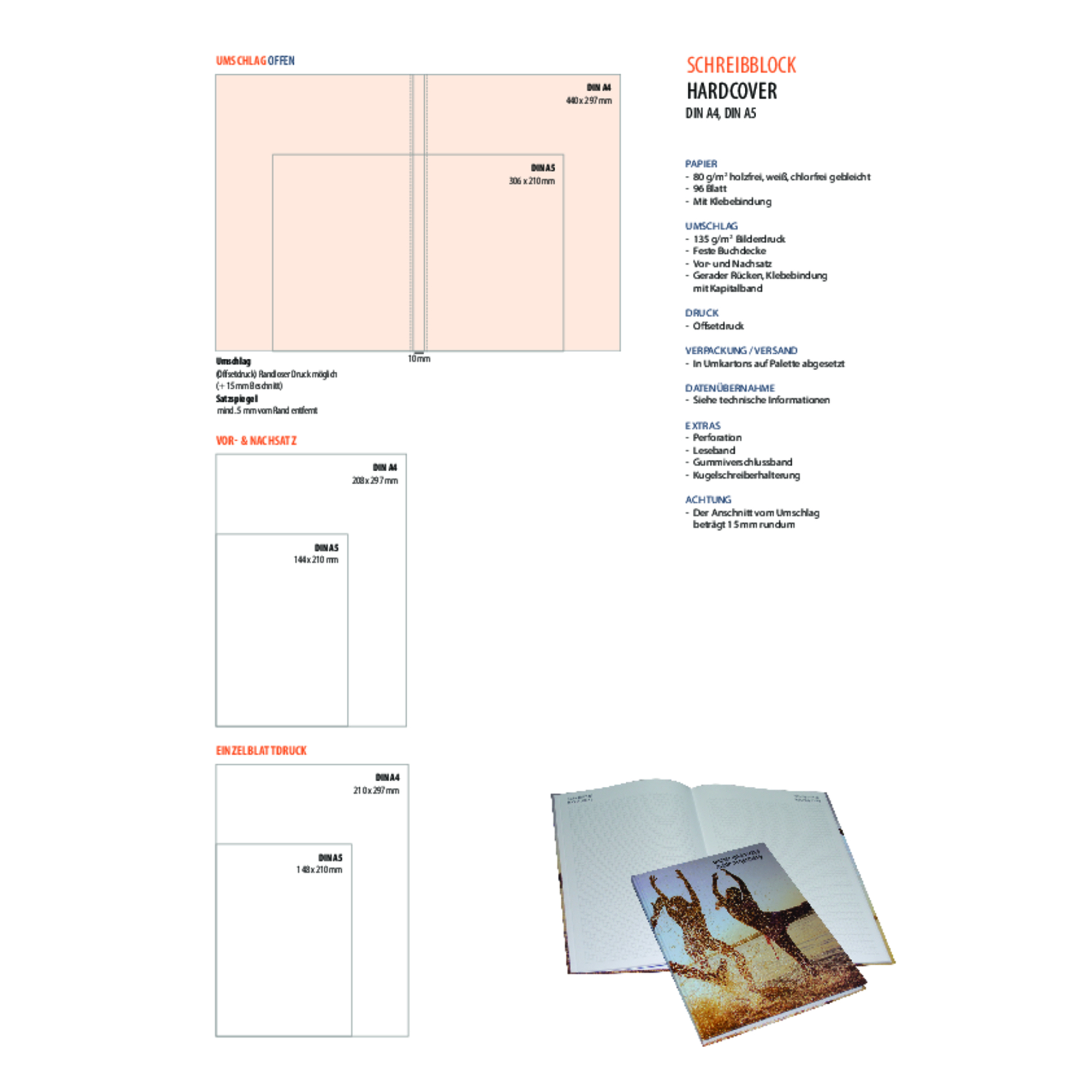 Quaderno formato A5 con copertina rigida in carta kraft, con chiusura elastica, 120 fogli