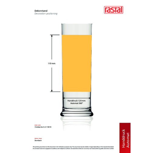 Club Becher 0,3 L , Rastal, klar, Glas, 18,00cm (Höhe), Bild 2