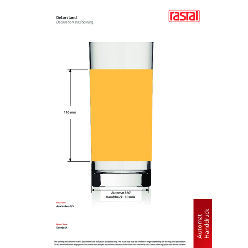 Amsterdam Becher 0,5 L , Rastal, klar, Glas, 17,30cm (Höhe), Bild 2