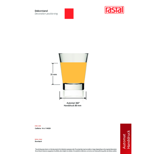 Caffeino Spirituose , Rastal, klar, Glas, 7,00cm (Höhe), Bild 2