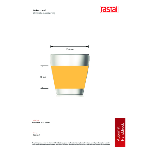 Pura Kaffee Porzellan Tasse , Rastal, weiß, Porzellan, 8,10cm (Höhe), Bild 5