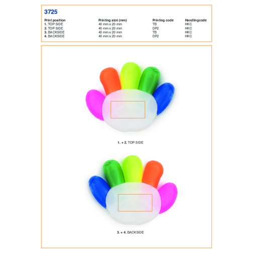 Surligneur en plastique 5 couleurs., Image 3