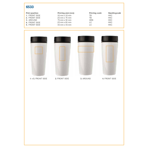 Tazza termica da viaggio in acciaio inox, capacità 450 ml Elisa, Immagine 2