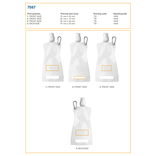 Gourde pliable de 420 ml en PP Bailey, Image 2