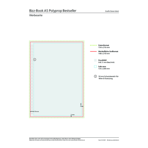 Notizbuch Bizz-Book Polyprop Bestseller A5 , individuell, Hochweisses Schreibpapier 80 g/m², 21,00cm x 14,80cm (Länge x Breite), Bild 3