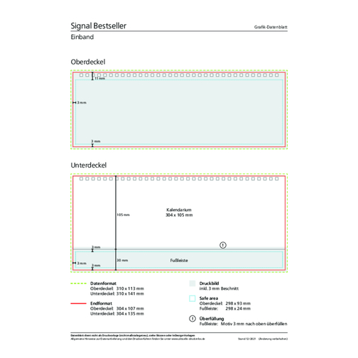 Tisch-Querkalender Signal Bestseller , individuell, Karton, 13,50cm x 30,40cm (Länge x Breite), Bild 3