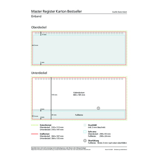 Tisch-Querkalender Master Register Bestseller Karton , individuell, Karton, 13,50cm x 31,00cm (Länge x Breite), Bild 3