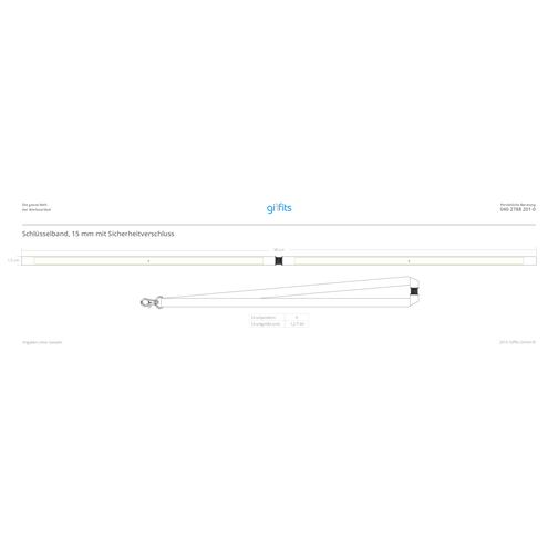 Schlüsselband Reflektor , Promo Effects, Polyester, 105,00cm x 1,50cm (Länge x Breite), Bild 4