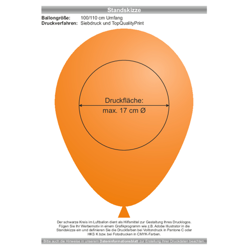 Metallicluftballon , orange, Naturkautschuk, , Bild 3