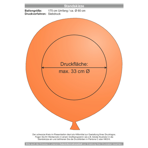 Riesenluftballon , orange, Naturkautschuk, , Bild 2