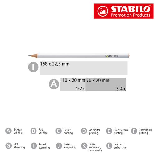 STABILO Grafitstift Weiß , Stabilo, weiß, Holz, 17,50cm x 0,70cm x 0,70cm (Länge x Höhe x Breite), Bild 2