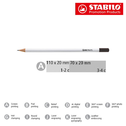 STABILO grafitpenna vit med dopplock, Bild 2