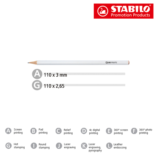 STABILO Grafitstift 6-kant Weiss , Stabilo, weiss, Holz, 17,50cm x 0,70cm x 0,70cm (Länge x Höhe x Breite), Bild 3