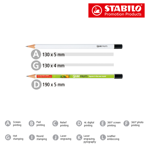 STABILO Riesengrafitstift , Stabilo, weiß, Holz, 23,00cm x 1,20cm x 1,10cm (Länge x Höhe x Breite), Bild 2