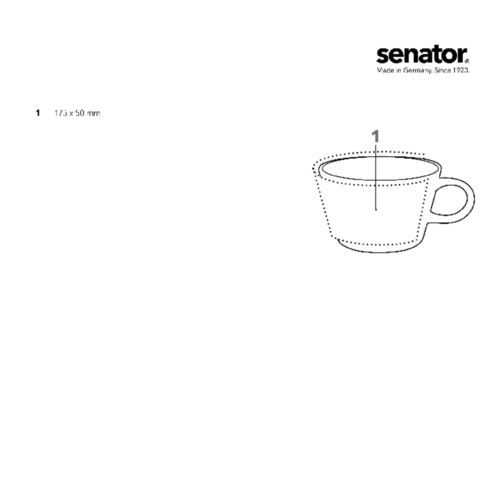 Senator® Fancy Cafe Porzellantasse , weiss, Porzellan, 7,00cm x 8,20cm x 8,20cm (Länge x Höhe x Breite), Bild 2
