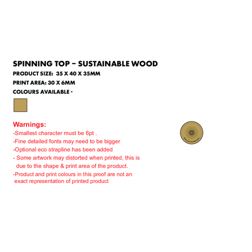 Holz Kreisel - Zertifizierte Forstwirtschaft , Green&Good, natur, Buchenholz, 4,00cm (Höhe), Bild 3