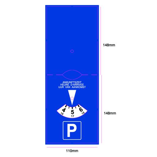 CreativDesign Parkscheibe 'Duo' Blau , blau, PVC, 11,00cm x 15,00cm (Länge x Breite), Bild 3