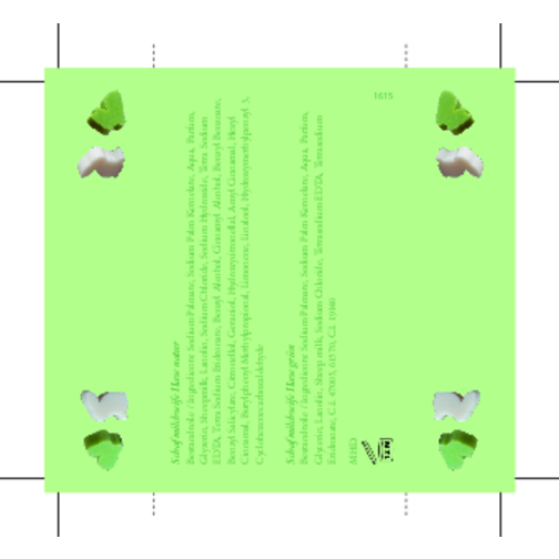 Österliche-Seifen-Träume , grün, Kunststoff, Papier, Schafsmilchseife, 8,50cm x 2,00cm x 5,50cm (Länge x Höhe x Breite), Bild 3