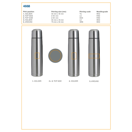 Bouteille isotherme de 1 000 ml en acier inoxydable Quentin, Image 2