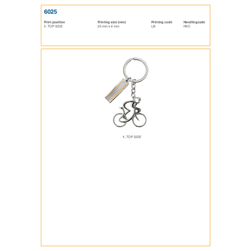 Porte-clés Cycliste en métal Cirilio, Image 3