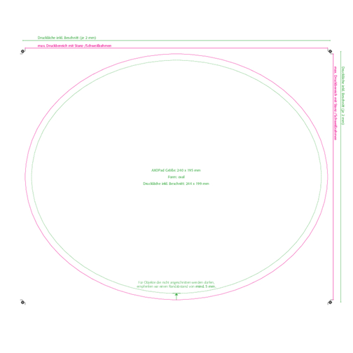 AXOPAD® musematte AXOClear 400, 24 x 19,5 cm oval, 0,9 mm tykk, Bilde 3