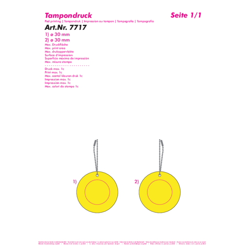Weich-Reflektor 'Kreis' , gelb-transparent, PLAS+MET, 0,20cm (Höhe), Bild 3
