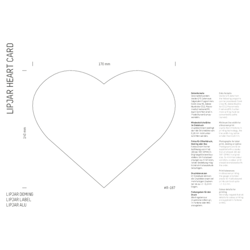 Soin des lèvres en boîte d\'aluminium avec carte coeur 'LipJar Heart Card', Image 3