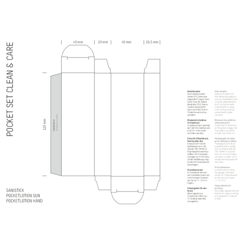Pocket Set Clean & Care - Handreinigung Und Handpflege In Der Individuell Bedruckten Box , weiß/transparent, Kunststoff, Kartonage, 4,00cm x 12,50cm (Länge x Breite), Bild 4