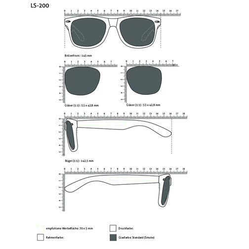 Sonnenbrille LS-200-B , gelb, Kunststoff, 17,20cm x 4,80cm x 14,40cm (Länge x Höhe x Breite), Bild 4
