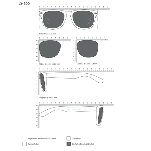Sonnenbrille , schwarz, Kunststoff, 14,25cm x 4,28cm x 14,50cm (Länge x Höhe x Breite), Bild 3