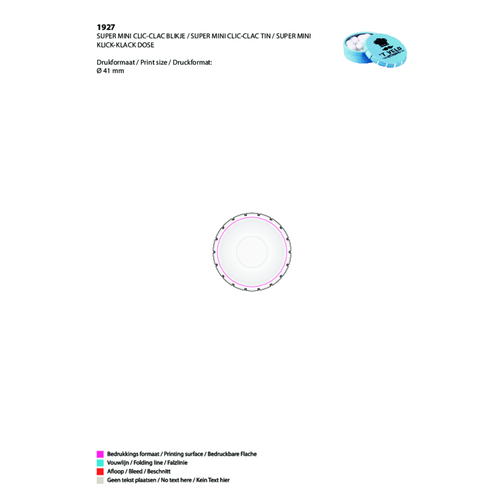 Super Mini Klick-Klack Dose , rosa, Metall, 1,50cm (Länge), Bild 2