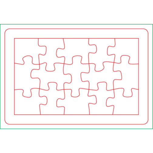 Rahmen-Puzzle DIN A6 , 1,5 mm Puzzlepappe einseitig kaschiert mit 150 g/qm Offsetpapier auf 1,5 mm Pappe, 14,80cm x 10,50cm (Länge x Breite), Bild 2