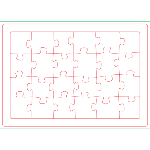 Rahmen-Puzzle DIN A4 , 1,5 mm Puzzlepappe einseitig kaschiert mit 150 g/qm Offsetpapier auf 1,5 mm Pappe, 21,00cm x 14,80cm (Länge x Breite), Bild 2