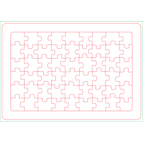 Rahmen-Puzzle DIN A4 , 1,5 mm Puzzlepappe einseitig kaschiert mit 150 g/qm Offsetpapier auf 1,5 mm Pappe, 21,00cm x 14,80cm (Länge x Breite), Bild 3
