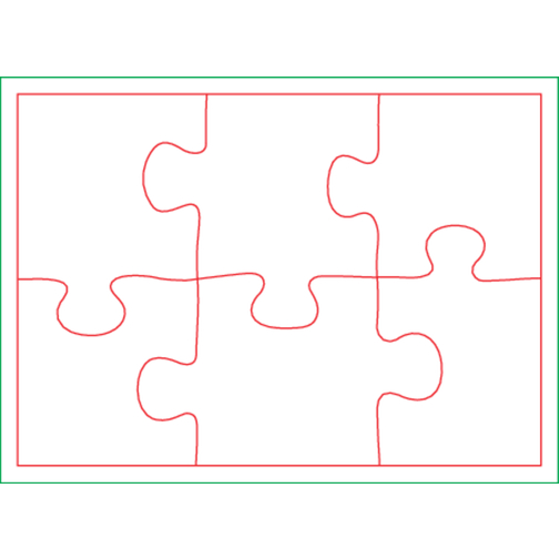 Puzzle DIN A6  In Faltschachtel , 1,5 mm blaue Puzzlepappe einseitig kaschiert mit 150 g/qm Offsetpapier (glatt), 9,00cm x 2,70cm x 6,50cm (Länge x Höhe x Breite), Bild 2