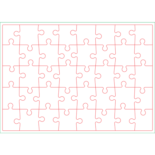 Puzzle DIN A4  In Faltschachtel , 1,5 mm blaue Puzzlepappe einseitig kaschiert mit 150 g/qm Offsetpapier (glatt), 13,00cm x 3,50cm x 9,00cm (Länge x Höhe x Breite), Bild 2