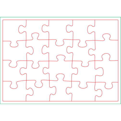 Puzzle DIN A5  In Stülpdeckelkarton , 1,5 mm blaue Puzzlepappe einseitig kaschiert mit 150 g/qm Offsetpapier (glatt), 15,50cm x 3,00cm x 10,50cm (Länge x Höhe x Breite), Bild 2
