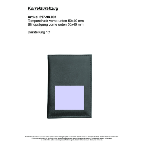 CreativDesign Führerscheintasche 'DesignLine' Schwarz , schwarz, PU, 8,50cm x 13,00cm (Länge x Breite), Bild 3