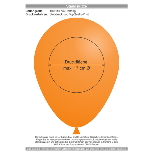 Metallicluftballon , orange, Naturkautschuk, , Bild 2
