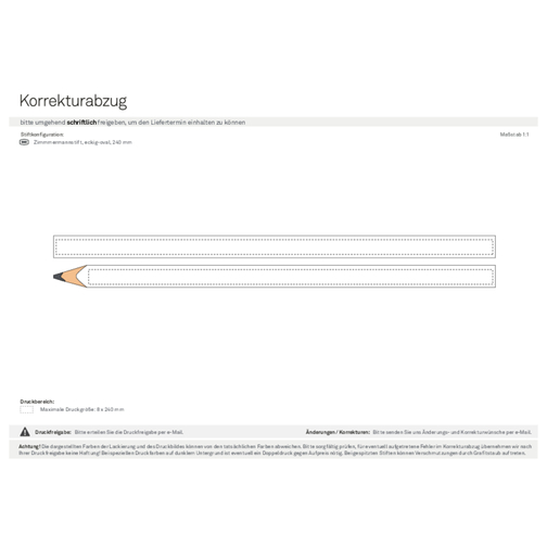 Zimmermannsbleistift, 24 Cm, Eckig-oval , orange, Holz, 24,00cm x 0,70cm x 1,20cm (Länge x Höhe x Breite), Bild 4
