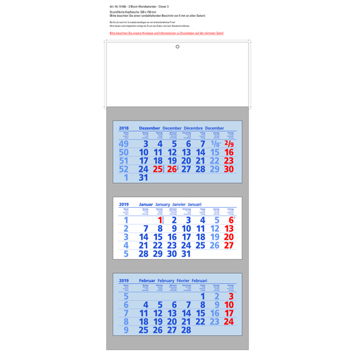 Clever 3 , blau/rot, Papier, 65,00cm x 33,00cm (Höhe x Breite), Bild 2