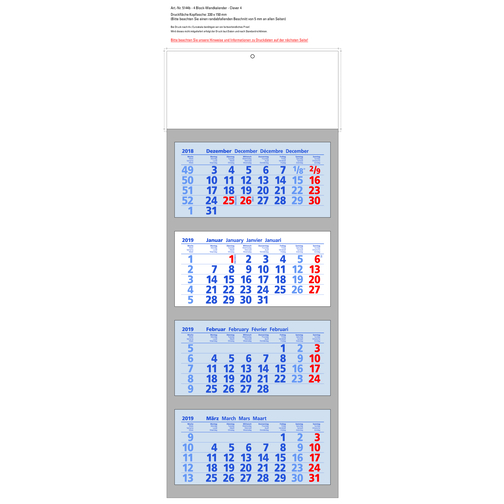 Clever 4 , blau/rot, Papier, 81,00cm x 33,00cm (Höhe x Breite), Bild 2