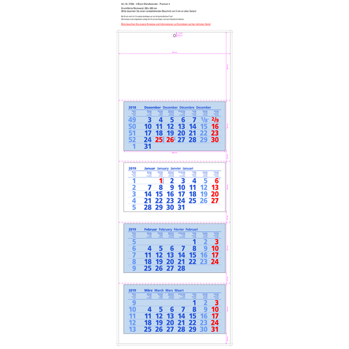 Premium 4 , blau/rot, Papier, 92,00cm x 33,00cm (Höhe x Breite), Bild 2