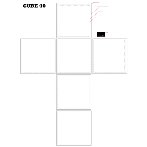 Sitzwürfel Cube 40 Inkl. 4c Digitaldruck , 40% Repreve® / 60% Polyester, 40,00cm x 40,00cm x 40,00cm (Länge x Höhe x Breite), Bild 3