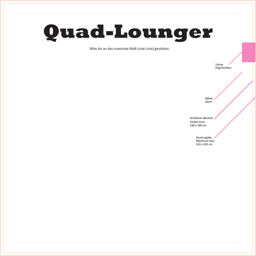 Sitzsack Quad Lounger, Inkl. Zweiseitigem Digitaldruck , 40% Repreve® / 60% Polyester, 140,00cm x 30,00cm x 140,00cm (Länge x Höhe x Breite), Bild 5