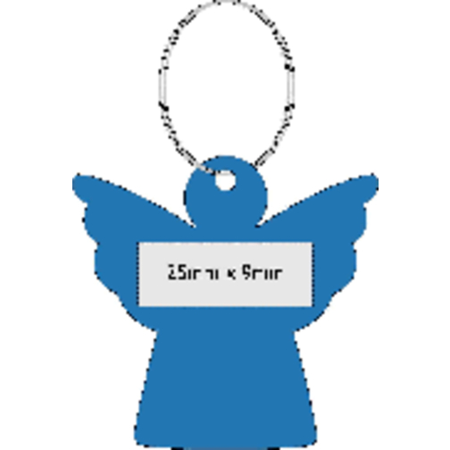 Schlüsselanhänger 'Engel' , trend-blau PS, Kunststoff, 4,20cm x 0,30cm x 4,30cm (Länge x Höhe x Breite), Bild 3