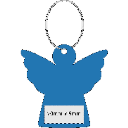 Schlüsselanhänger 'Engel' , trend-blau PS, Kunststoff, 4,20cm x 0,30cm x 4,30cm (Länge x Höhe x Breite), Bild 4