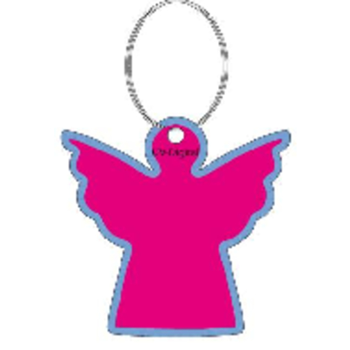 Schlüsselanhänger 'Engel' , trend-rot PS, Kunststoff, 4,20cm x 0,30cm x 4,30cm (Länge x Höhe x Breite), Bild 5