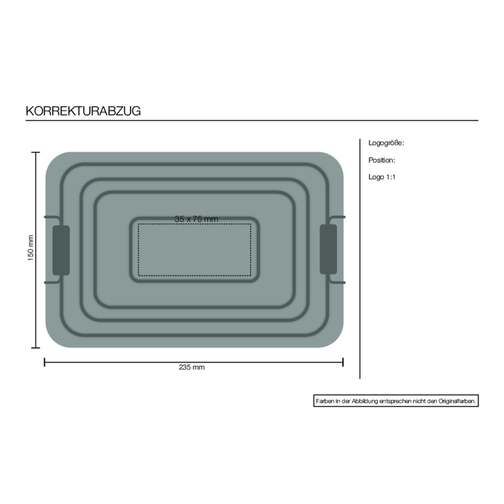 ROMINOX® Lunchbox // Quadra Silber XL , silber glänzend, Aluminium (poliert), Kunststoff, 23,00cm x 7,00cm x 14,80cm (Länge x Höhe x Breite), Bild 5